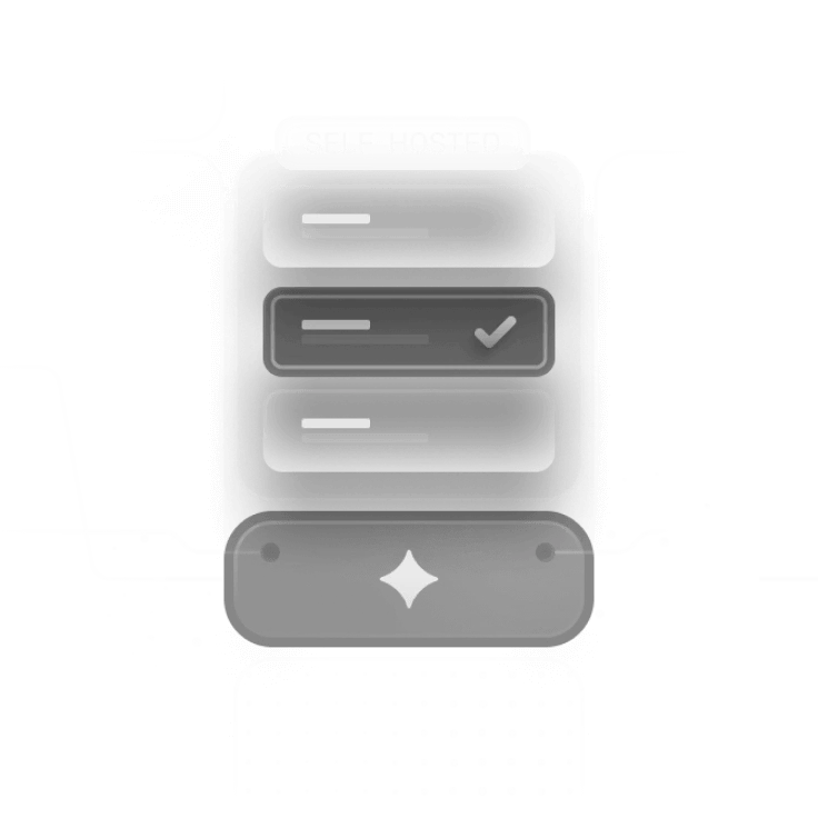 Prikaz self-hosted AI radnog toka sa odabirom modela