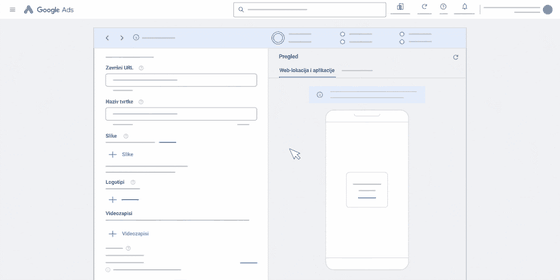 Animation of picking images and video assets for an ad